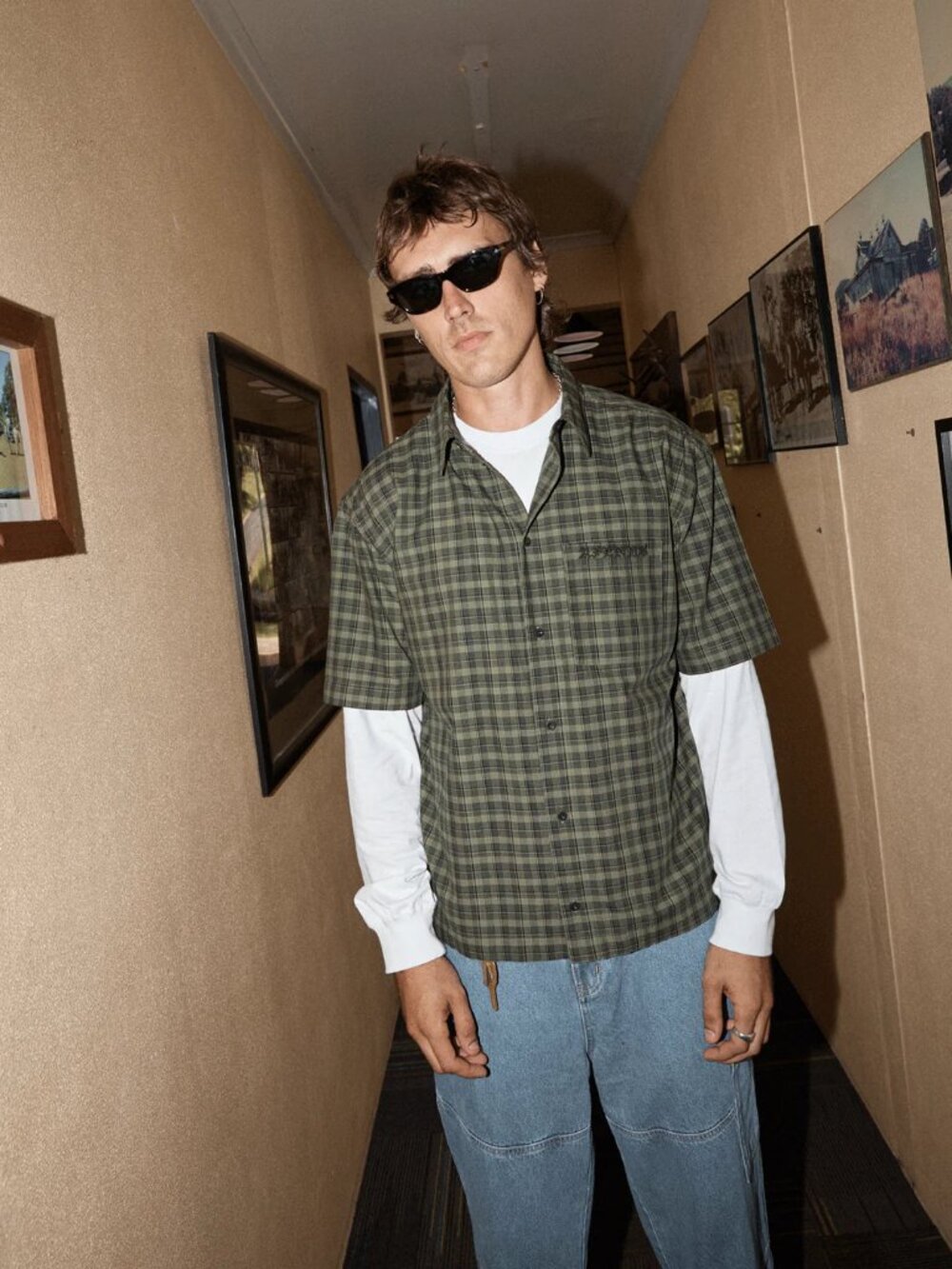 Afends Ghost Organic Short Sleeve Shirt Button Up – Unisex Size Small